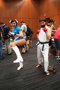 Event attendees dressed as Street Fighter characters