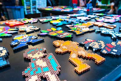 Gaming related crafts on table